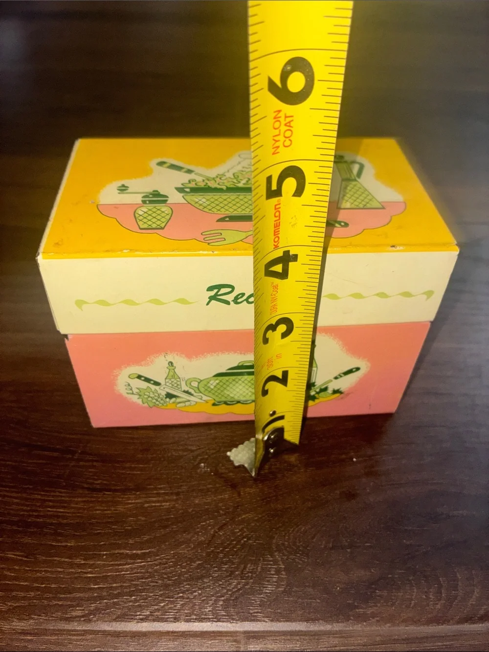 Vintage Recipes Tin Box Recipe Box Yellow Pink 50’s Retro VTG METAL OHIO ART USA
